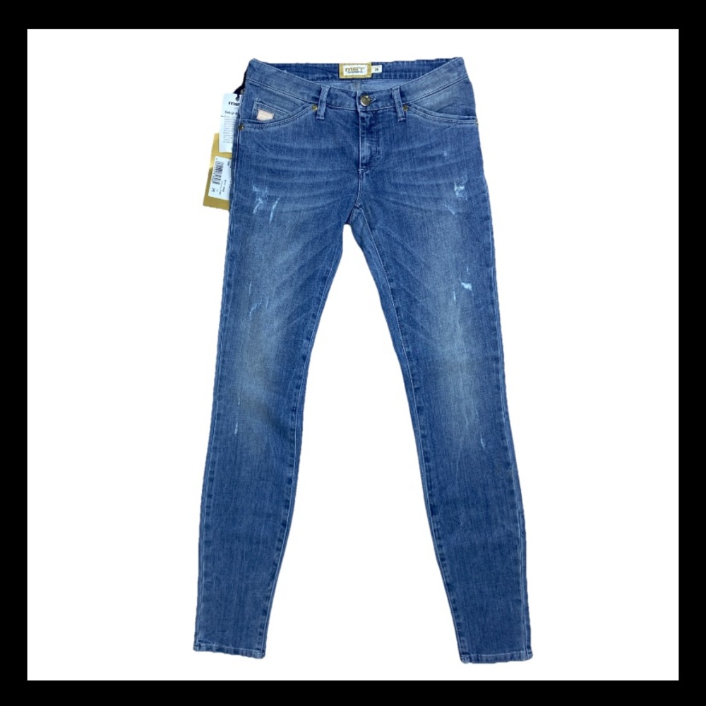 Met Jeans Italy Skinny Low Rise Cotton Medium Wash Blue Women’s Size 26 26x30